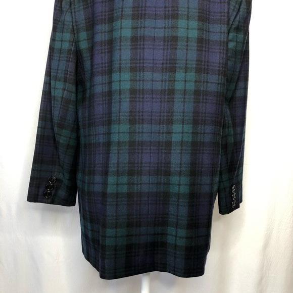 Vintage Collectible Gold Plaid Merino Wool Blazer - Picture 6 of 8